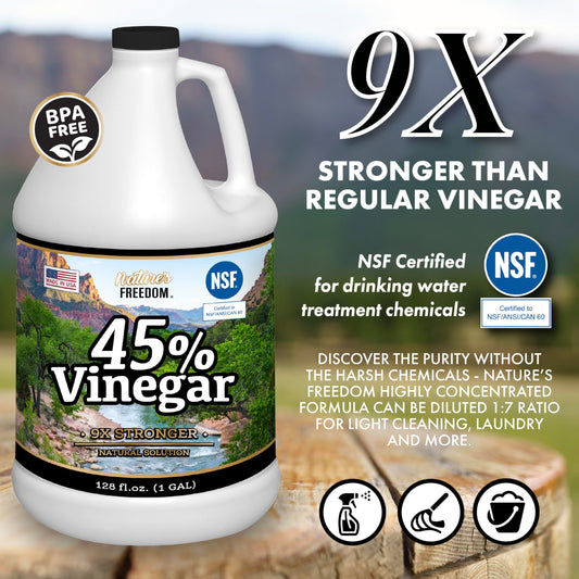 Nature's Freedom 45% Concentrated Vinegar 1 Gallon - Product Bottle Front View