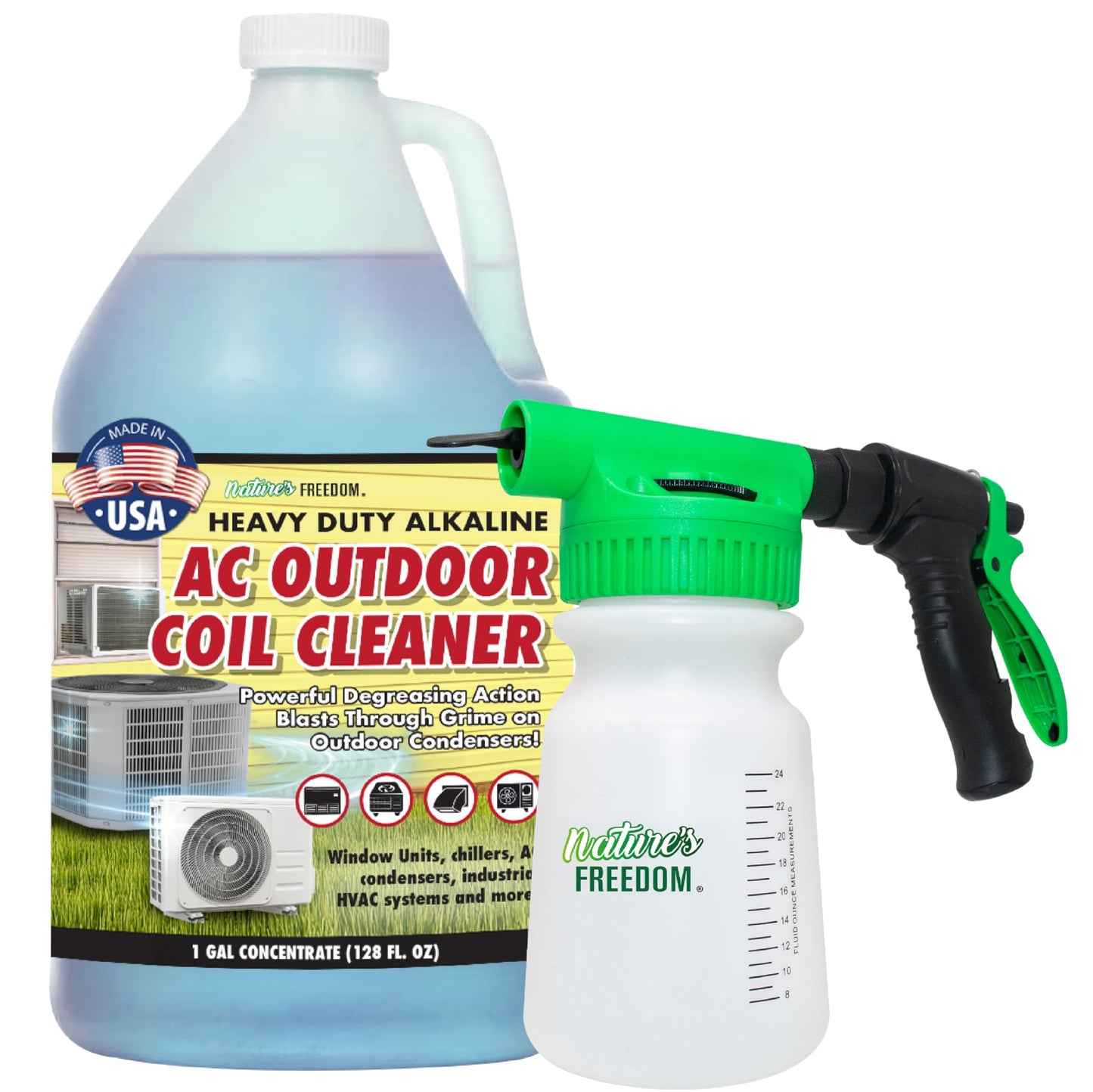 Nature's Freedom HVAC Coil Cleaner – Heavy Duty Foaming Formula for Outdoor AC Condenser Units