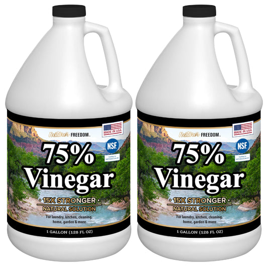 Nature's Freedom 75% vinegar gallon jugs, NSF certified, 15x stronger, pack of two