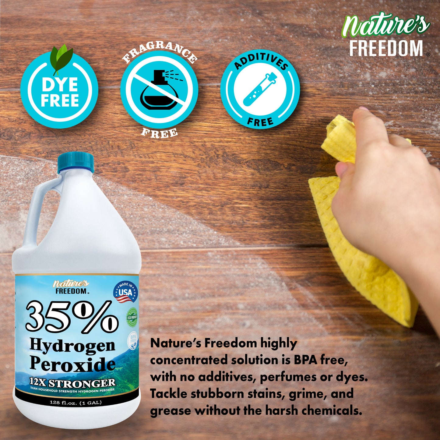 35% Food Grade Hydrogen Peroxide, Concentrated Solution (128 Fl Oz)