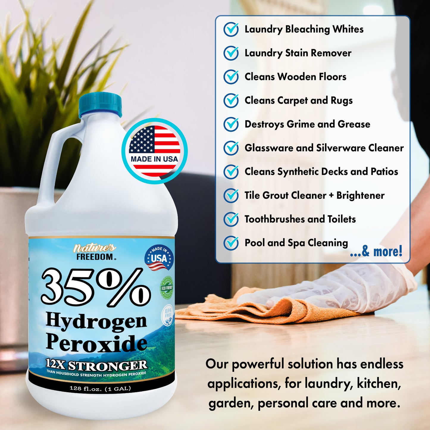 35% Food Grade Hydrogen Peroxide, Concentrated Solution (128 Fl Oz)