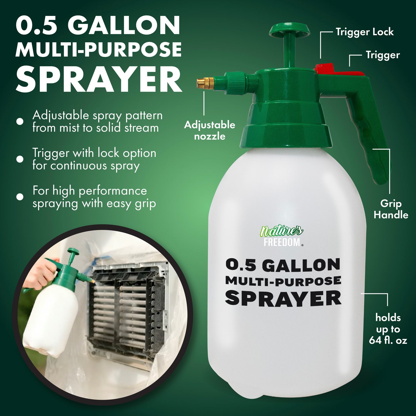 Indoor AC Coil Cleaner with Pump Sprayer - 1 Gallon