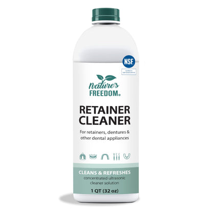 Nature's Freedom Retainer Cleaner - Daily Cleaning Solution for Retainers, Invisalign, Mouth Guards & Dentures, Gentle & Effective
