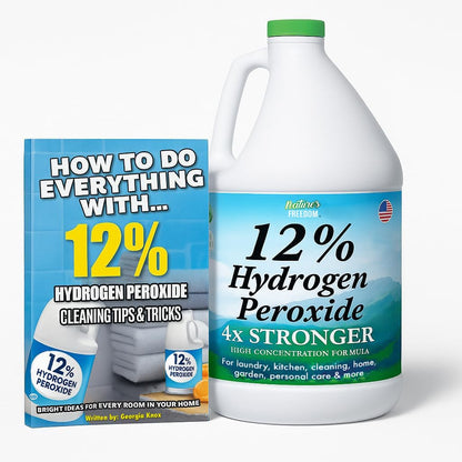 Nature's Freedom 12% Hydrogen Peroxide, NSF Listed, 1 Gallon with “How to Do Everything with 12% Hydrogen Peroxide” Cleaning Book – Pure H2O2 for Home & Surface Cleaning