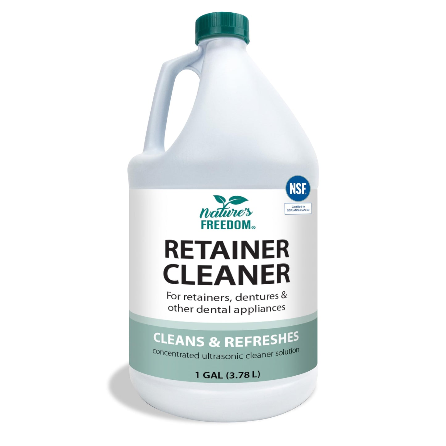Nature's Freedom Retainer Cleaner - Daily Cleaning Solution for Retainers, Invisalign, Mouth Guards & Dentures, Gentle & Effective