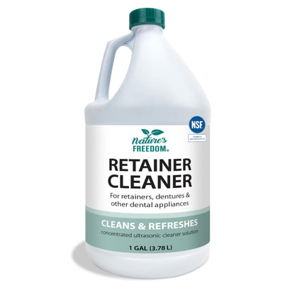 Nature's Freedom Retainer Cleaner - Daily Cleaning Solution for Retainers, Invisalign, Mouth Guards & Dentures, Gentle & Effective