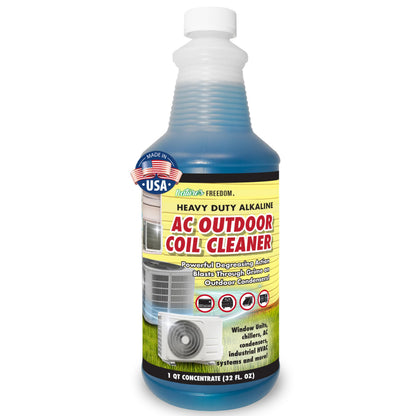 Nature's Freedom heavy duty AC outdoor coil cleaner, 32 oz concentrate, made in USA