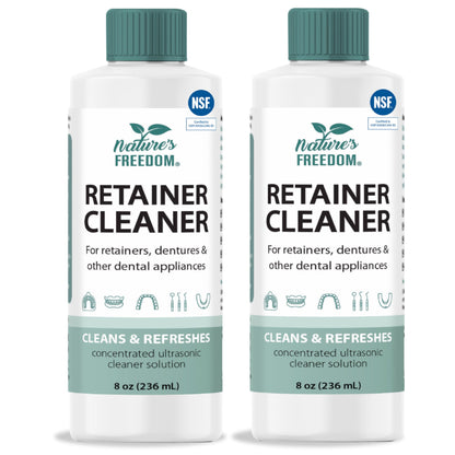 Nature's Freedom Retainer Cleaner - Daily Cleaning Solution for Retainers, Invisalign, Mouth Guards & Dentures, Gentle & Effective