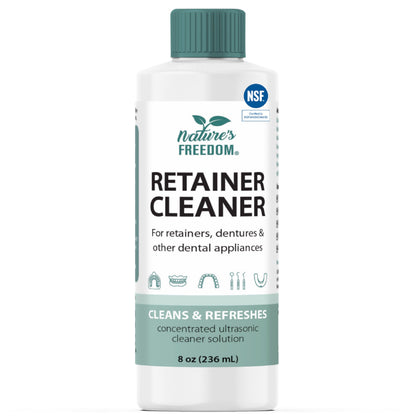 Nature's Freedom Retainer Cleaner - Daily Cleaning Solution for Retainers, Invisalign, Mouth Guards & Dentures, Gentle & Effective
