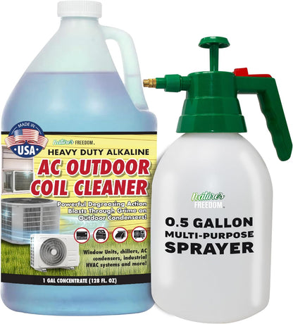 Outdoor HVAC Coil Cleaner with Pump Sprayer – 1 Gallon