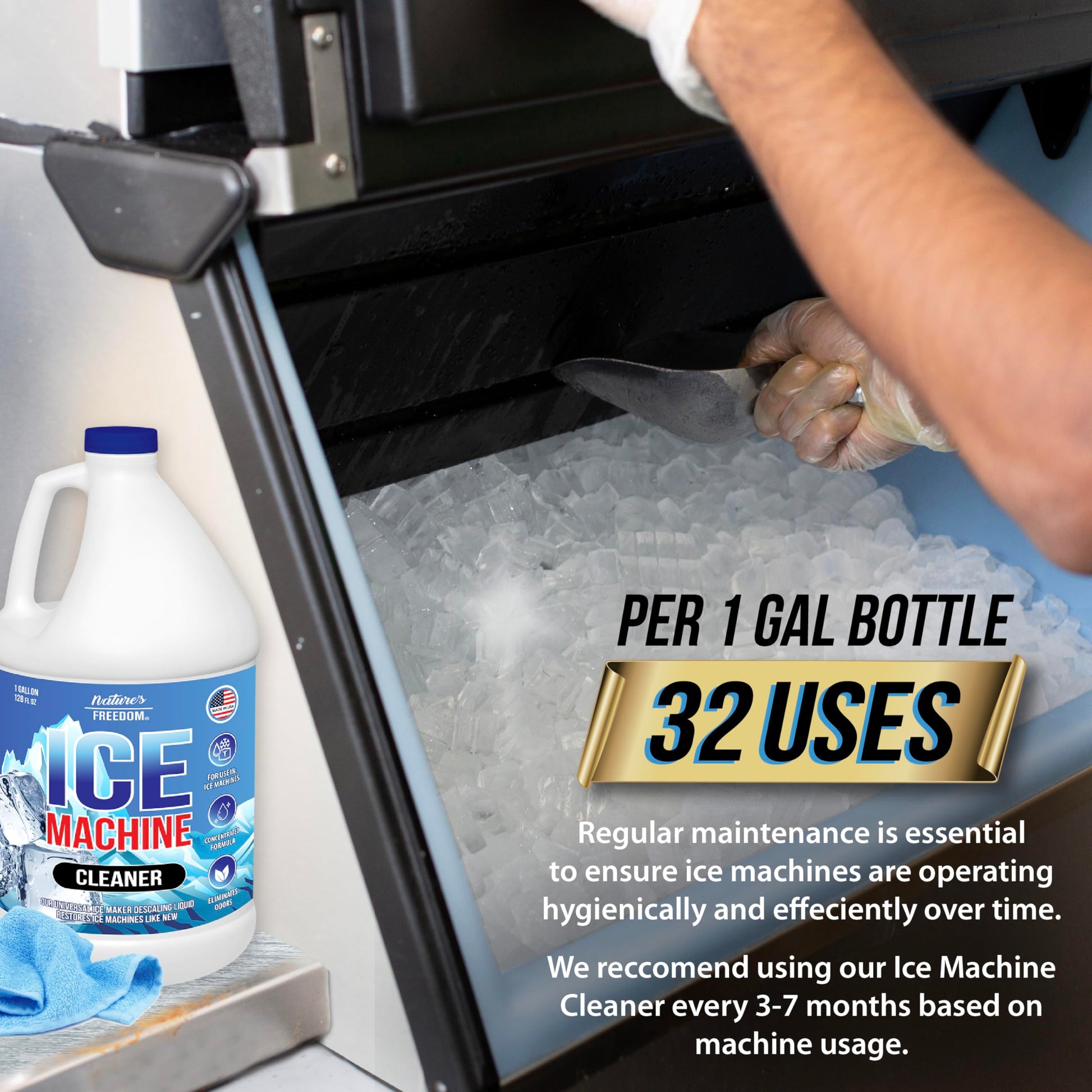 Nature's Freedom Ice Machine Cleaner - Safe for Food-Contact Surfaces