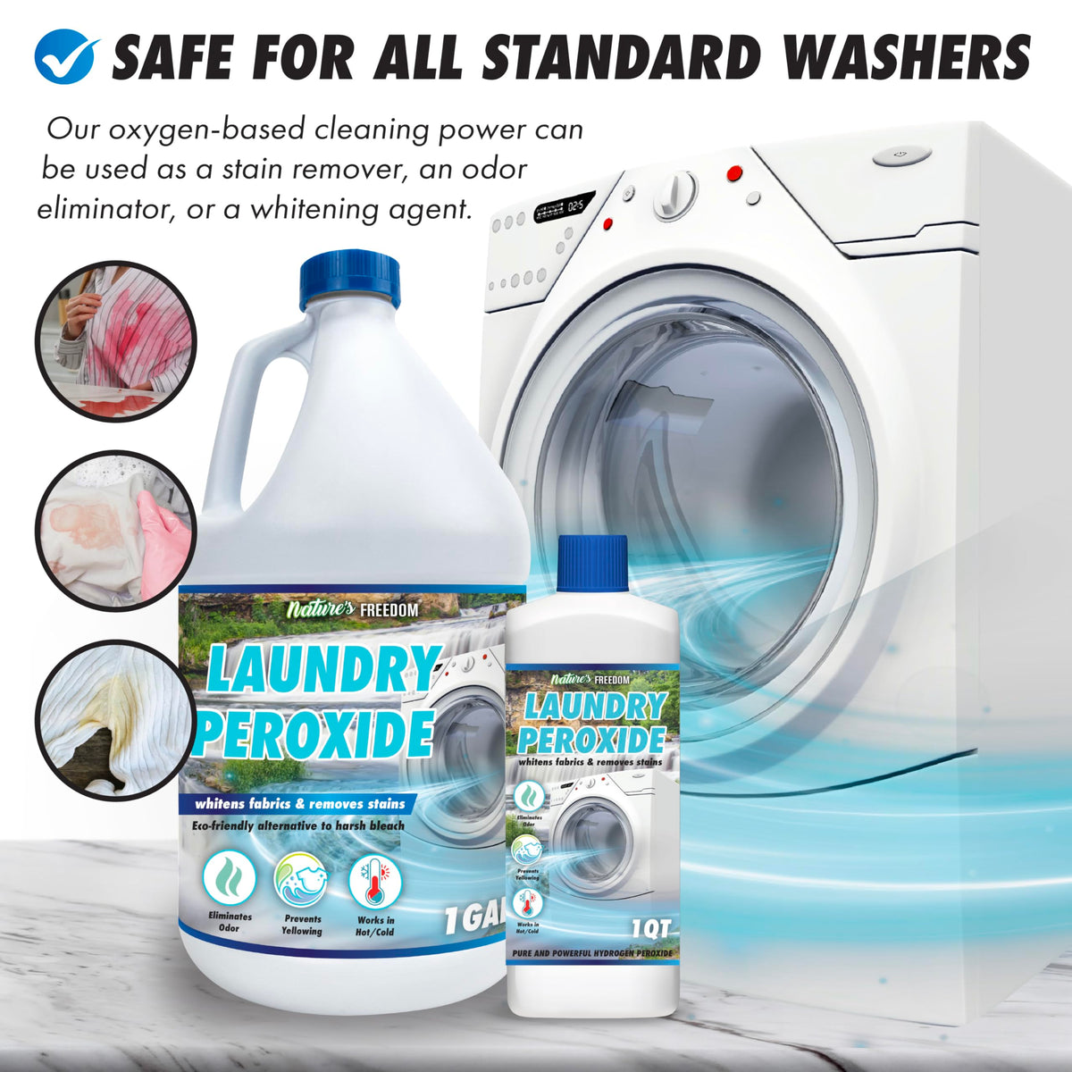 Nature's Freedom Laundry Peroxide - Safe for Colors and Whites