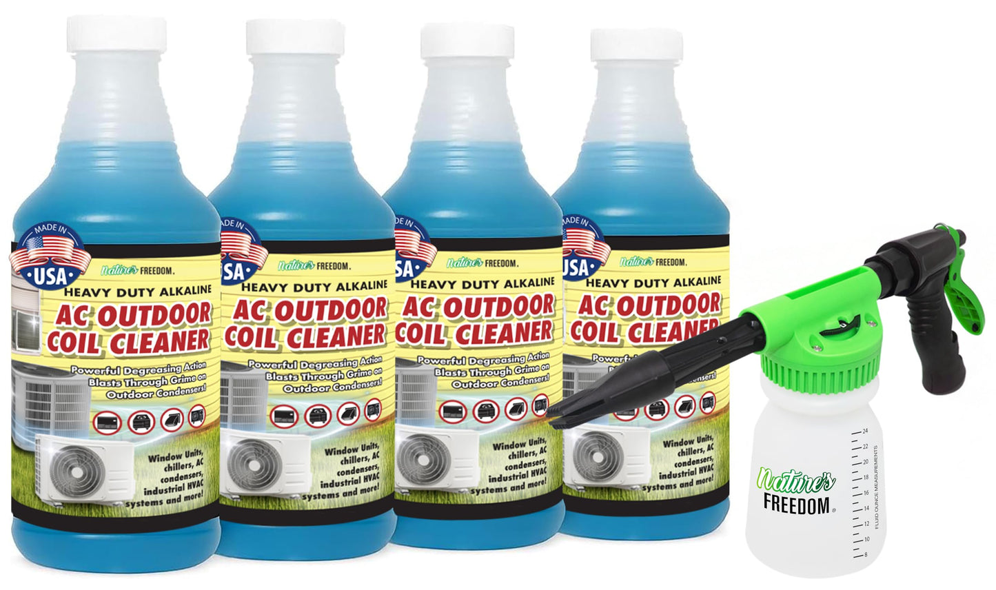 Nature's Freedom HVAC Coil Cleaner – Heavy Duty Foaming Formula for Outdoor AC Condenser Units