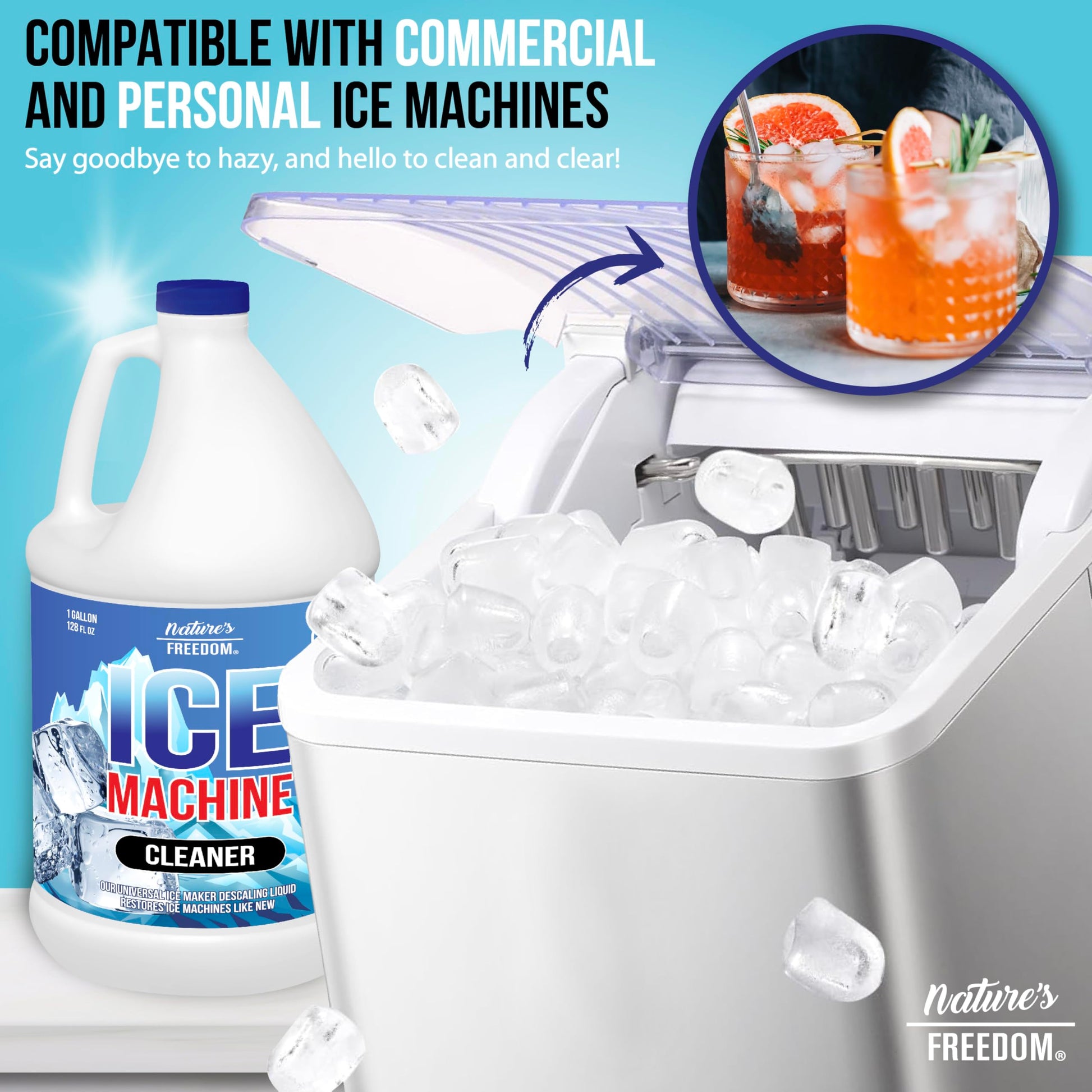 Nature's Freedom Ice Machine Cleaner - Front Bottle View