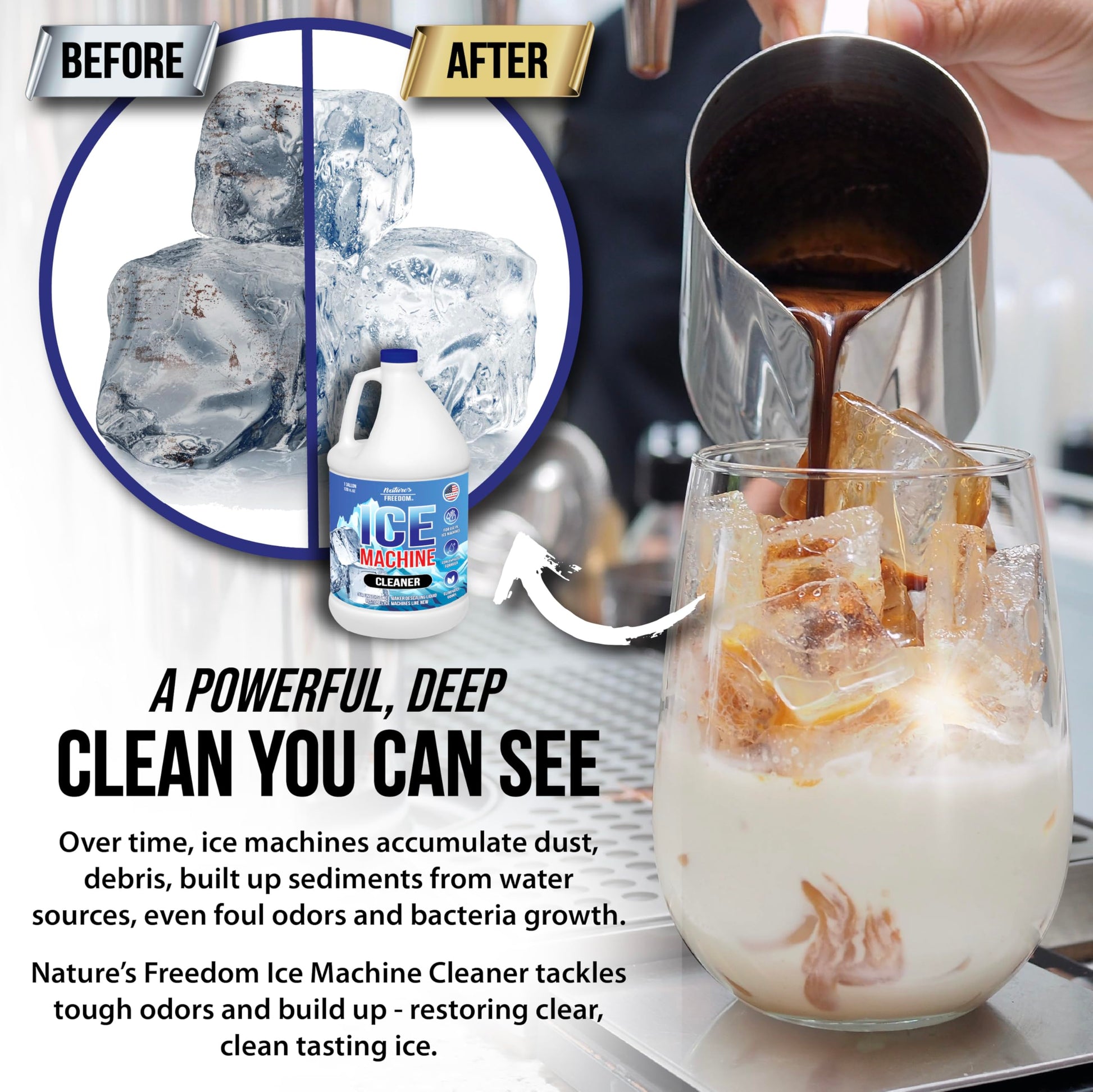 Nature's Freedom Ice Machine Cleaner - Odorless Safe Formula