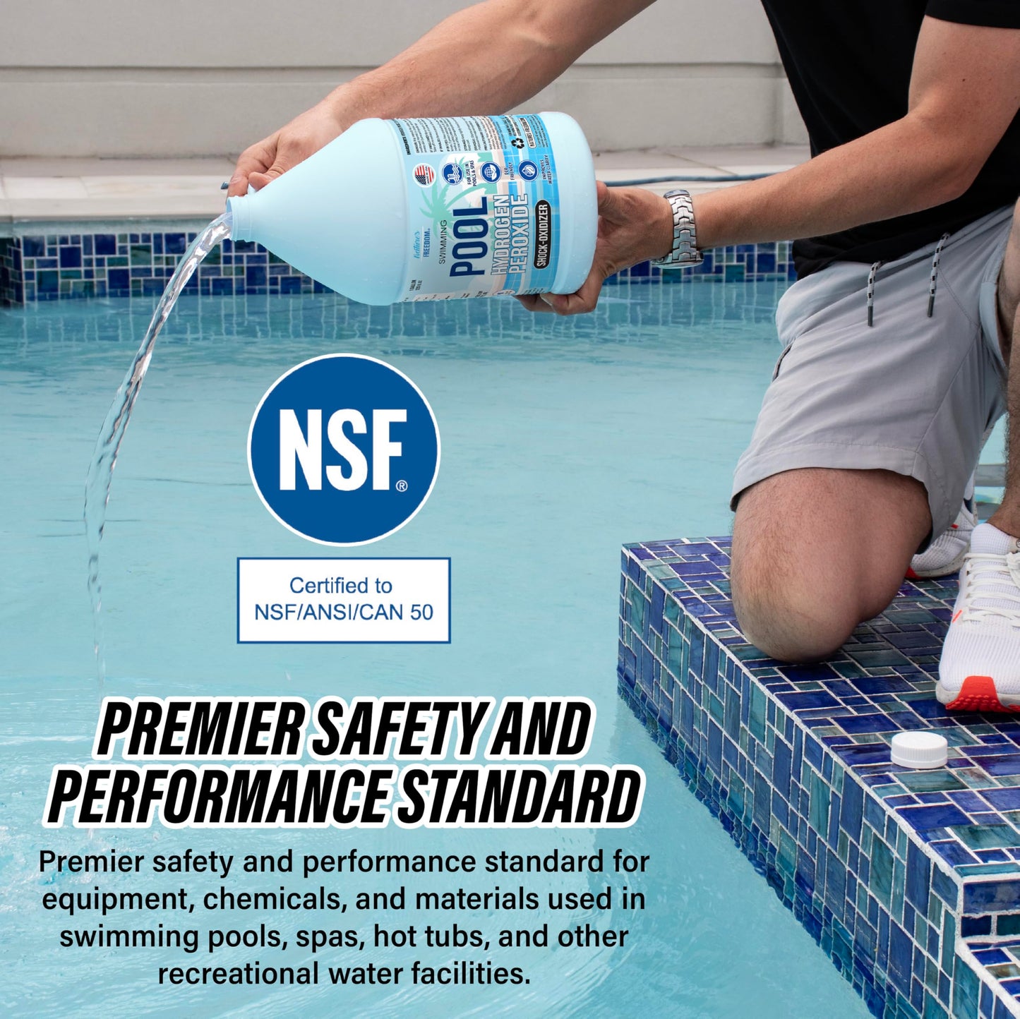 Nature's Freedom Hydrogen Peroxide 12%, Swimming Pool and Spa Shock-Oxidizer