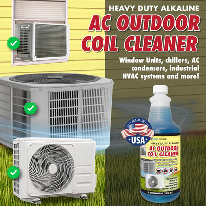 Nature's Freedom HVAC Coil Cleaner – Heavy Duty Foaming Formula for Outdoor AC Condenser Units With Hose End Sprayer– Quart