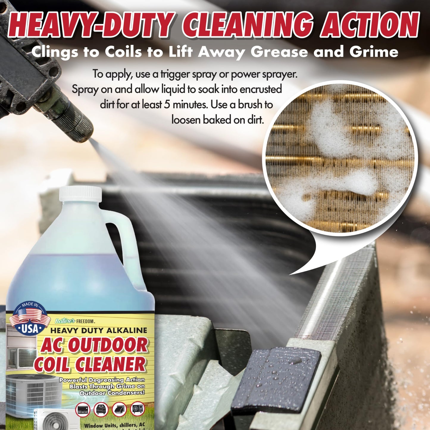 Nature's Freedom Heavy Duty Outdoor Coil Cleaner - Foaming Action