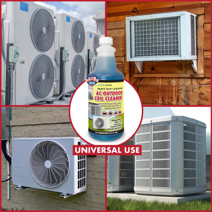 Nature's Freedom HVAC Coil Cleaner – Heavy Duty Foaming Formula for Outdoor AC Condenser Units With Hose End Sprayer– Quart