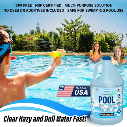 Nature's Freedom Hydrogen Peroxide 12%, Swimming Pool and Spa Shock-Oxidizer