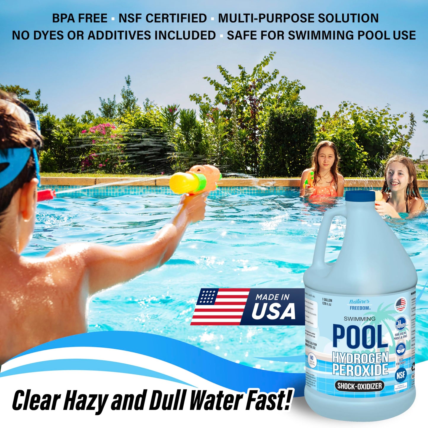 Nature's Freedom 12% Hydrogen Peroxide Pool & Spa Non-Chlorine Shock Oxidizer