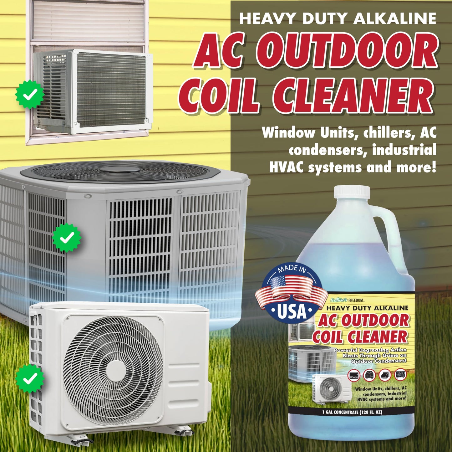 Natural's Freedom HVAC Outdoor Coil Cleaner Gallon with Hose End Sprayer