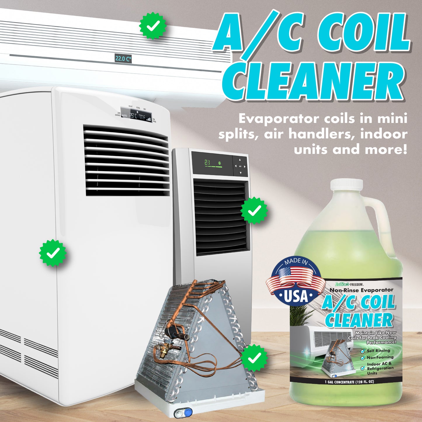 Indoor AC Coil Cleaner with Pump Sprayer - 1 Gallon