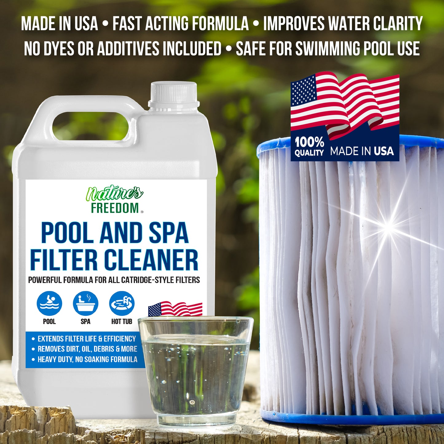 Pool and Spa Filter Cleaner with Hose End Sprayer -1 Gallon