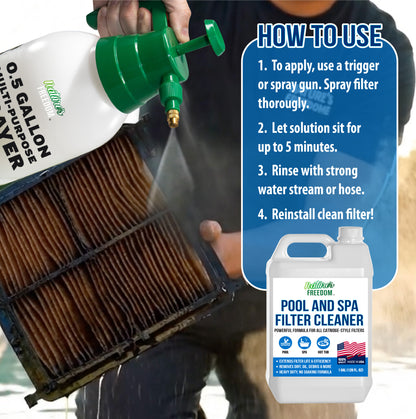 Pool and Spa Filter Cleaner with Pump Sprayer -1 Gallon