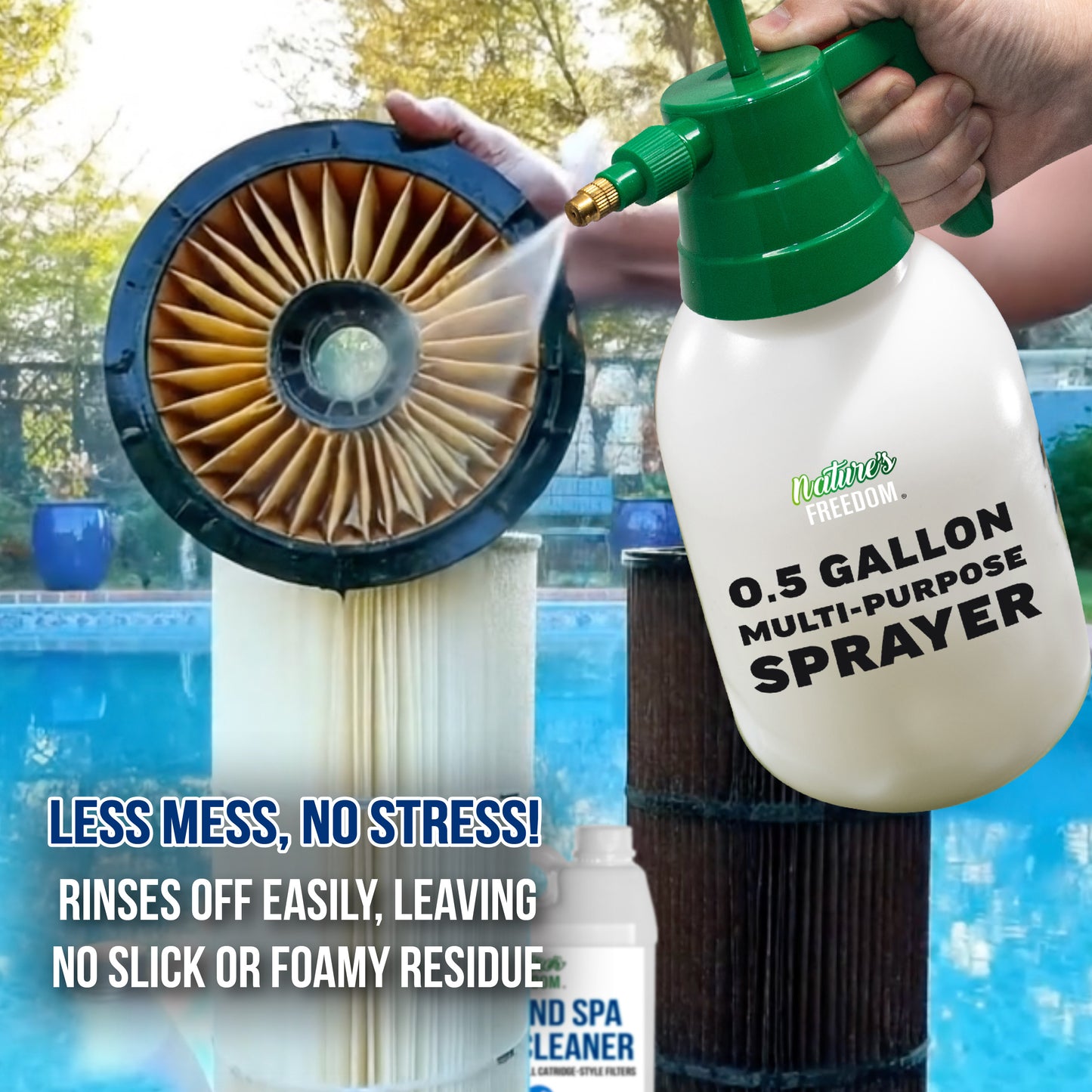 Pool and Spa Filter Cleaner with Pump Sprayer -1 Gallon
