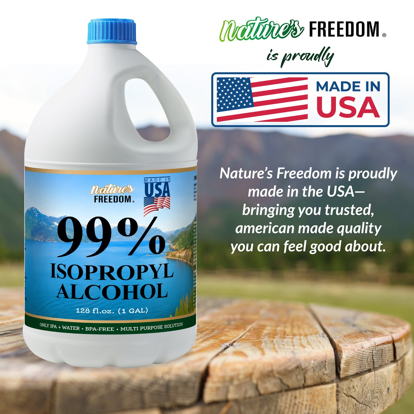 Nature's Freedom 99% Isopropyl Alcohol (IPA) with Pour Funnel