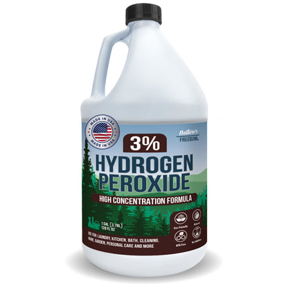 Nature's Freedom 3% Food Grade Hydrogen Peroxide - 1 Gallon (128 Fl Oz) - USP Purity, No Additives, NSF/ANSI 60 Certifie