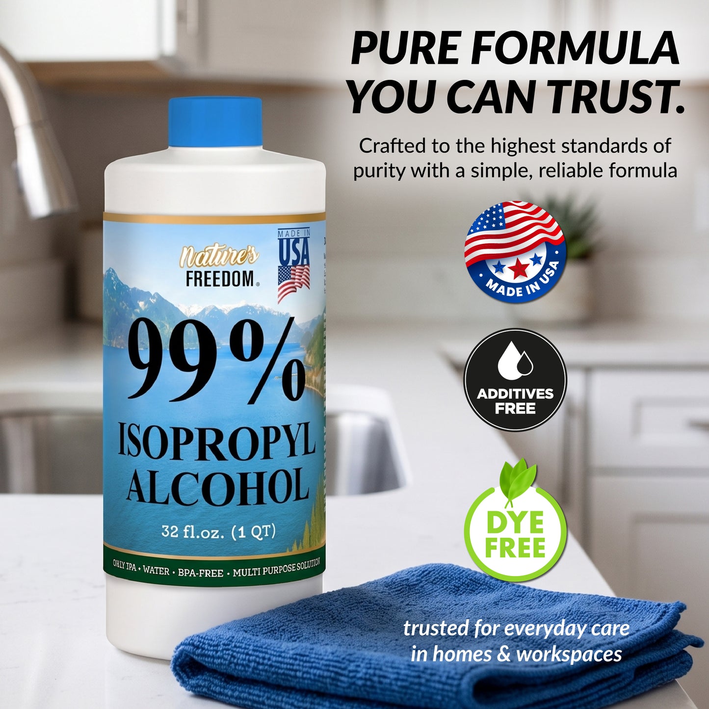 Nature's Freedom 99% Isopropyl Alcohol (IPA)