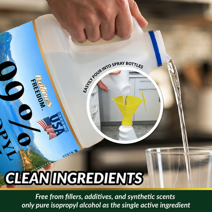 Nature's Freedom 99% Isopropyl Alcohol (IPA) with Pour Funnel