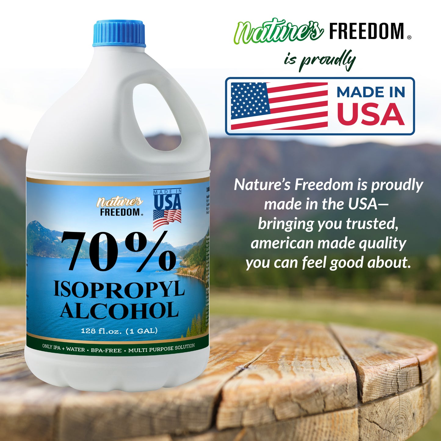 Nature's Freedom 70% Isopropyl Alcohol (IPA) with Pour Funnel