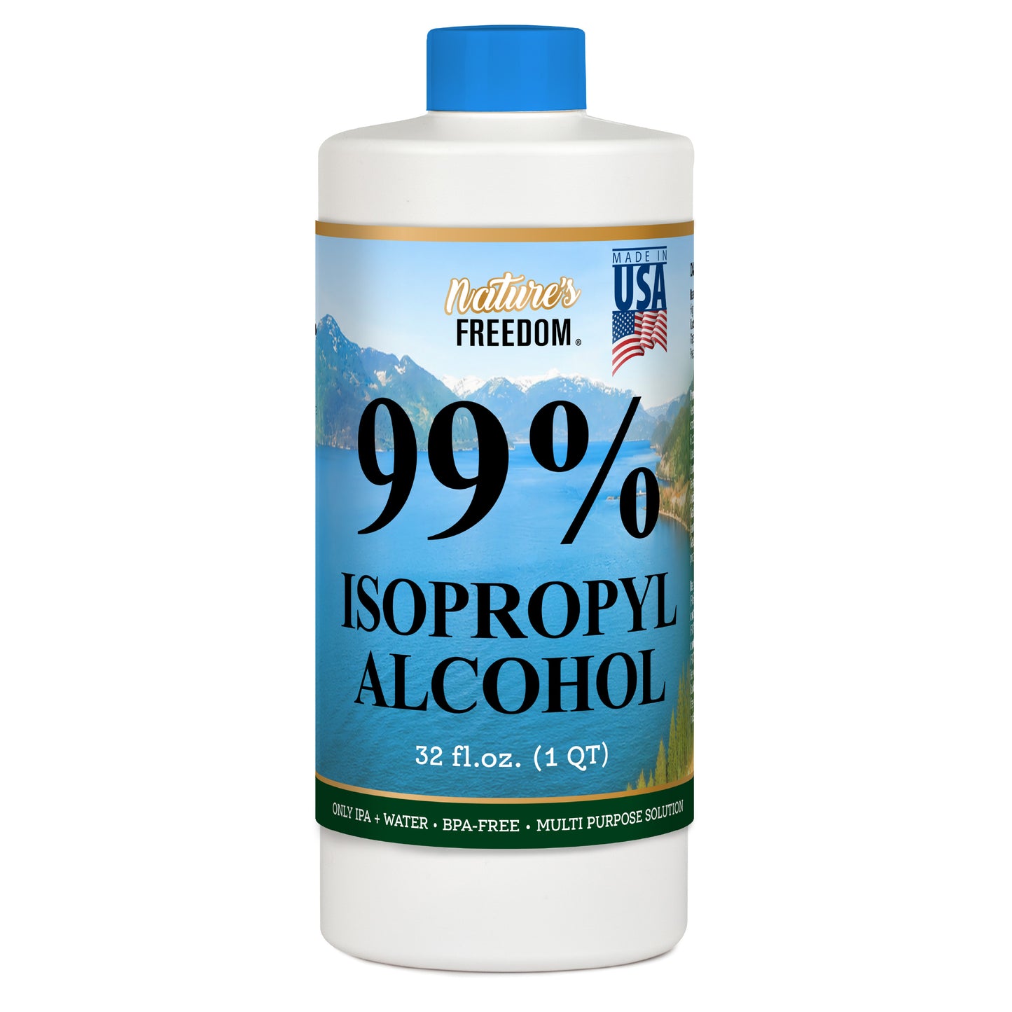 Nature's Freedom 99% Isopropyl Alcohol (IPA) - 1 Quart, 32 Fl Oz
