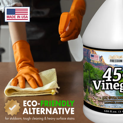 Nature's Freedom 45% vinegar eco-friendly alternative for tough cleaning and heavy surface stains